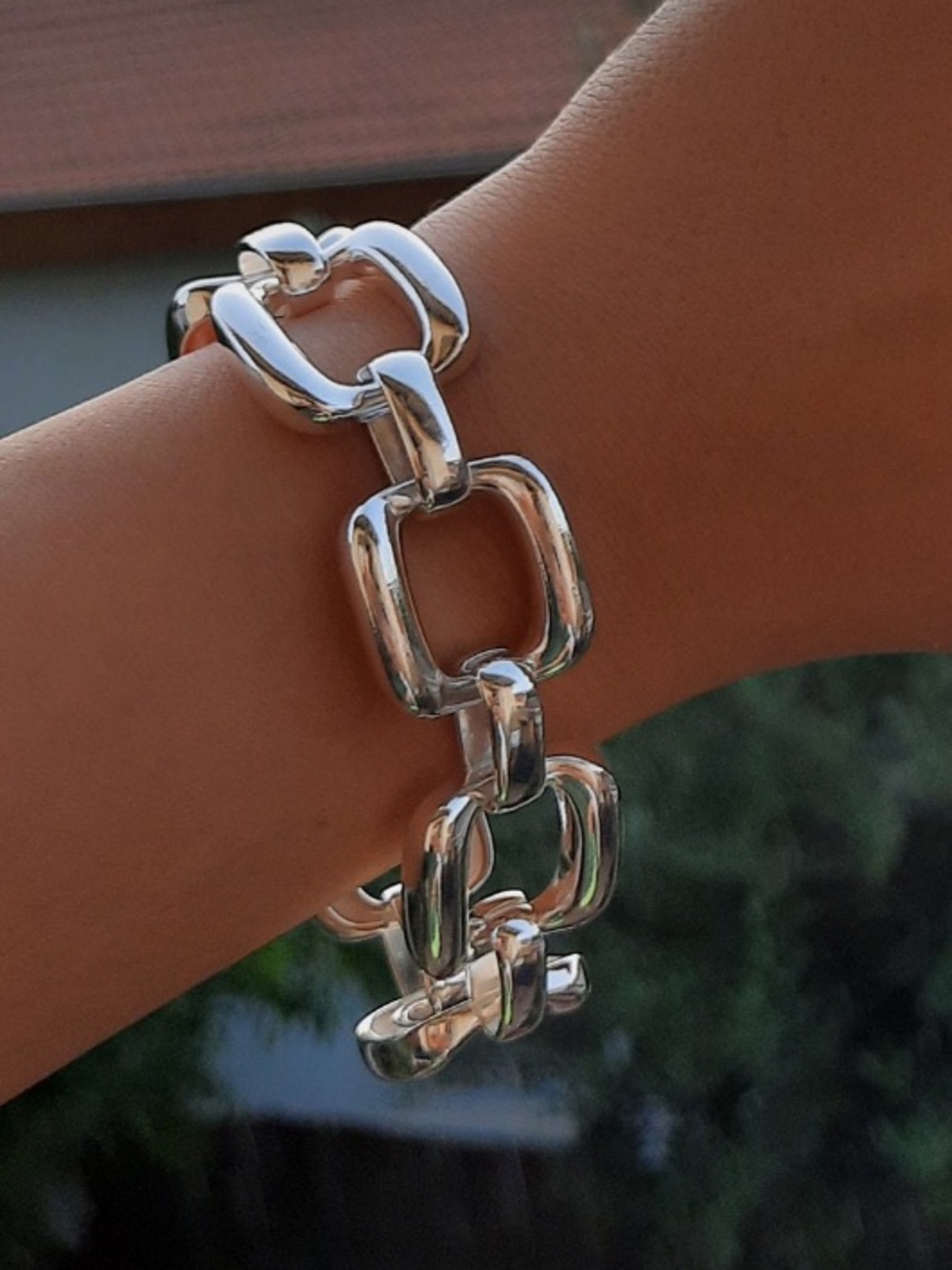 Chunky Silver Link Bracelet - 🌼🌼